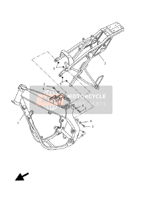 Yamaha DT50R-SM 2008 Frame for a 2008 Yamaha DT50R-SM